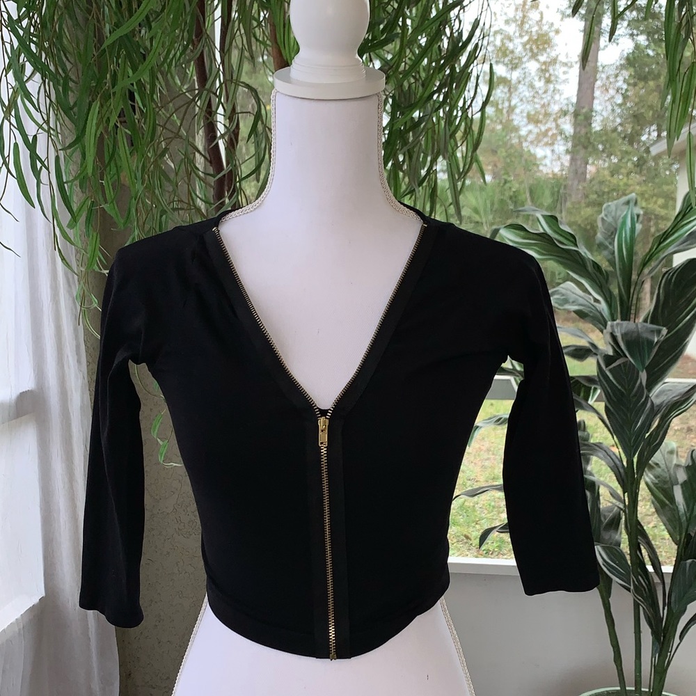NWT BEBE Zipper Front Crop Top